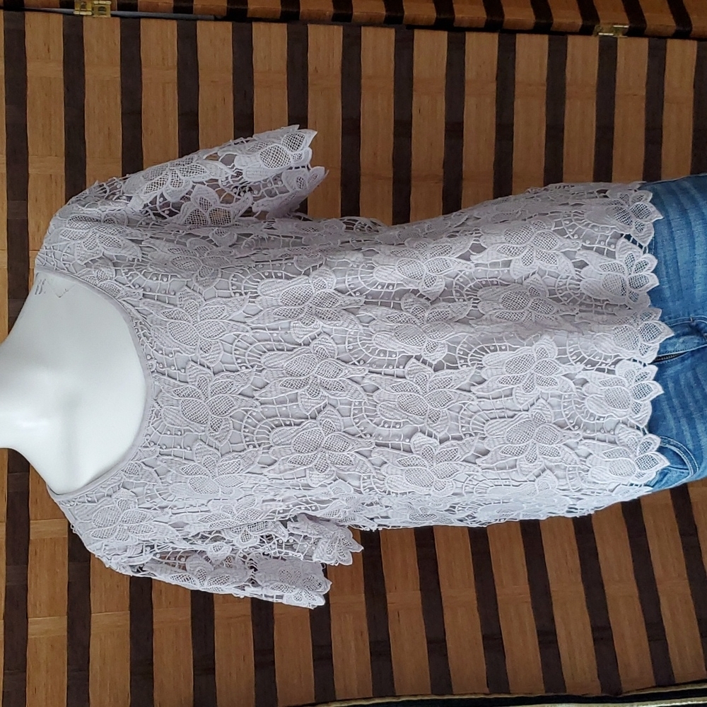 Philosophy lace over tank top